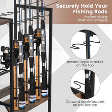 Load image into Gallery viewer, Fishing Rod Rack, Fishing Gear Tackle Cart with Lockable Wheels &amp; Storage Bag, Fishing Rod Holder Equipment Organizers
