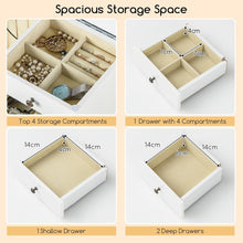 Load image into Gallery viewer, Freestanding Jewellery Cabinet Wooden Jewelry Armoire with Flip Up Mirror
