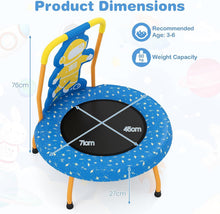 Load image into Gallery viewer, EN71 Certified Cute Children Trampoline with Foam Padded Handle
