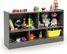 Load image into Gallery viewer, 5-Cubby Wooden Kids Storage Shelf Unit

