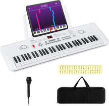 Load image into Gallery viewer, 61 Key Electric Keyboard Piano, Portable Digital Piano with Microphone
