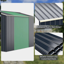 Load image into Gallery viewer, 9x6ft Metal Storage Shed and Extension Kit, Outdoor Lockable Tool Storage Box with 4 Vents, Double Sliding Door &amp; Sloped Roof, Weatherproof Garden Shed House Hut (Garden Shed+1 Extension Kit)

