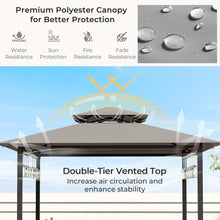 Load image into Gallery viewer, Grill Gazebo and 2 Bar Stools with Tempered Glass Bar Table for Patio Poolside Garden
