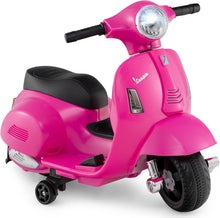 Load image into Gallery viewer, Kids Electric Motorbike, 6V Battery Powered Licensed Vespa Motorcycle with Training Wheels
