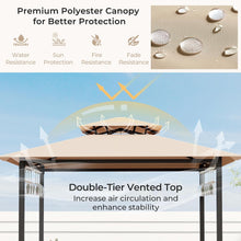 Load image into Gallery viewer, Grill Gazebo and 2 Bar Stools with Tempered Glass Bar Table for Patio Poolside Garden
