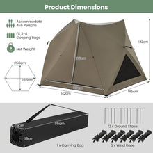 Load image into Gallery viewer, 6-Sided Family Tent with Rainfly, Skylight, 3 Doors, 3 Windows
