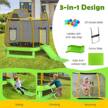 Load image into Gallery viewer, 7 Feet Hexagonal Trampoline with Slide and Safety Enclosure Net
