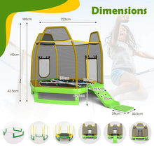 Load image into Gallery viewer, 7 Feet Hexagonal Trampoline with Slide and Safety Enclosure Net
