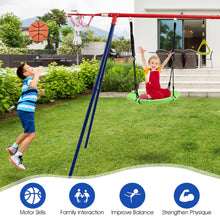 Load image into Gallery viewer, 7-in-1 Kids Swing Set with 2 Swings for Kids Aged 3-10 Years Old
