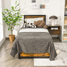 Load image into Gallery viewer, Single Metal Bed Frame, 3FT Steel Slat Support Bed with Headboard, Footboard and Underbed Storage Space
