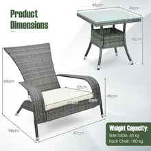 Load image into Gallery viewer, 3-Piece Oversized Wicker Adirondack Set with Comfy Seat Cushions
