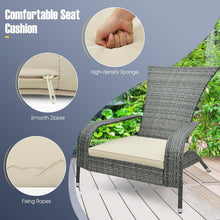 Load image into Gallery viewer, 3-Piece Oversized Wicker Adirondack Set with Comfy Seat Cushions
