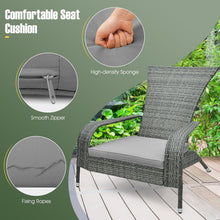 Load image into Gallery viewer, 3-Piece Oversized Wicker Adirondack Set with Comfy Seat Cushions
