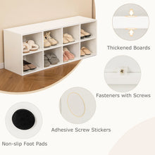 Load image into Gallery viewer, 8 Grid Shoe Bench 2 in 1 Shoe Organizer with 8 Storage Cubbies
