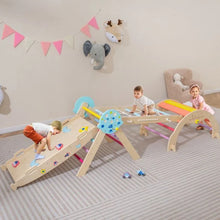 Load image into Gallery viewer, 8-in-1 Foldable Climbing Toys with Ramp and Climbing Rope for Toddlers
