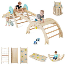 Load image into Gallery viewer, 8-in-1 Foldable Climbing Toys with Ramp and Climbing Rope for Toddlers

