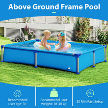 Load image into Gallery viewer, Above Ground Swimming Pool Outdoor Rectangular Pool for Kids above 3 with Metal Frame
