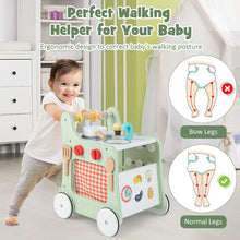 Load image into Gallery viewer, 6-in-1 Wooden Baby Stroller Push and Pull Learning Activity Center
