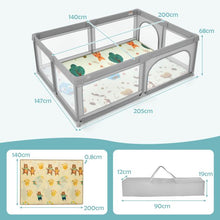 Load image into Gallery viewer, 200 x 140cm Baby Safety Play Yard with Mat and Ocean Balls
