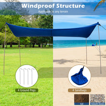 Load image into Gallery viewer, Beach Canopy Shields 300 x 300 cm Beach Tent Sun Shelter Fit 6-8 People
