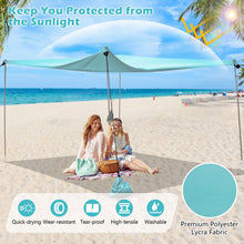 Load image into Gallery viewer, Beach Canopy Shields 300 x 300 cm Beach Tent Sun Shelter Fit 6-8 People

