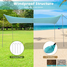 Load image into Gallery viewer, Beach Canopy Shields 300 x 300 cm Beach Tent Sun Shelter Fit 6-8 People
