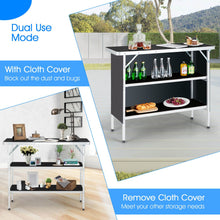 Load image into Gallery viewer, Aluminum Lightweight Folding Picnic Table with 2-Tier Shelves and Carrying Bag
