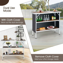 Load image into Gallery viewer, Aluminum Lightweight Folding Picnic Table with 2-Tier Shelves and Carrying Bag
