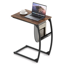 Load image into Gallery viewer, C-Shaped Compact Sofa Side Snack Table for Small Space Living Room
