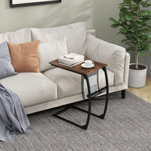 Load image into Gallery viewer, C-Shaped Compact Sofa Side Snack Table for Small Space Living Room

