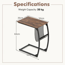 Load image into Gallery viewer, C-Shaped Compact Sofa Side Snack Table for Small Space Living Room

