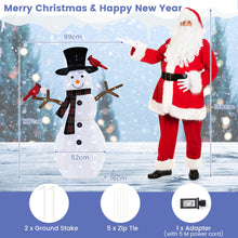 Load image into Gallery viewer, 127 CM Pre-Lit Snowman Ornament with Warm-White LED Lights for Holiday Winter Decor
