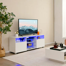 Load image into Gallery viewer, Console TV Stand for TVs up to 65 Inches with LED Lights and 2 Doors

