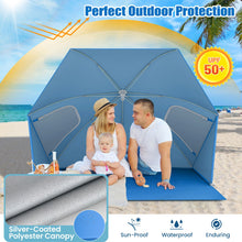Load image into Gallery viewer, 2-In-1 Convertible Beach Tent with Roll-Up Windows for 2-4 People
