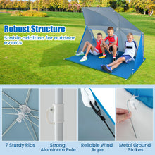 Load image into Gallery viewer, 2-In-1 Convertible Beach Tent with Roll-Up Windows for 2-4 People
