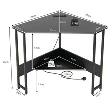 Load image into Gallery viewer, Corner Desk 90-degree Triangle Computer Desk with Power Outlet
