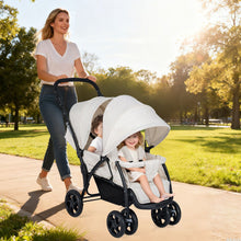 Load image into Gallery viewer, Double Pushchair with Adjustable Backrest and Sunshade
