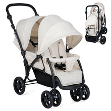 Load image into Gallery viewer, Double Pushchair with Adjustable Backrest and Sunshade

