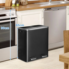 Load image into Gallery viewer, Double Recycle Pedal Bin wth Dual Removable Compartments
