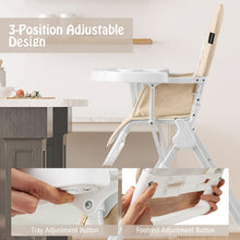 Load image into Gallery viewer, Foldable Baby High Chair with Removable Adjustable Tray
