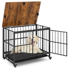 Load image into Gallery viewer, Foldable Dog Crate Furniture with Removable Tray Heavy-duty Chew-resistant Dog Kennel
