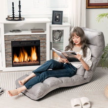 Load image into Gallery viewer, Folding Floor Lazy Sofa Chaise Lounge Sofa with Pillow
