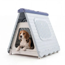 Load image into Gallery viewer, Folding Plastic Dog House with Lockable Flap Door Waterproof Pet Shelter
