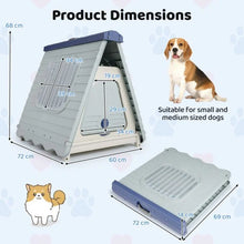 Load image into Gallery viewer, Folding Plastic Dog House with Lockable Flap Door Waterproof Pet Shelter
