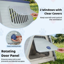 Load image into Gallery viewer, Folding Plastic Dog House with Lockable Flap Door Waterproof Pet Shelter
