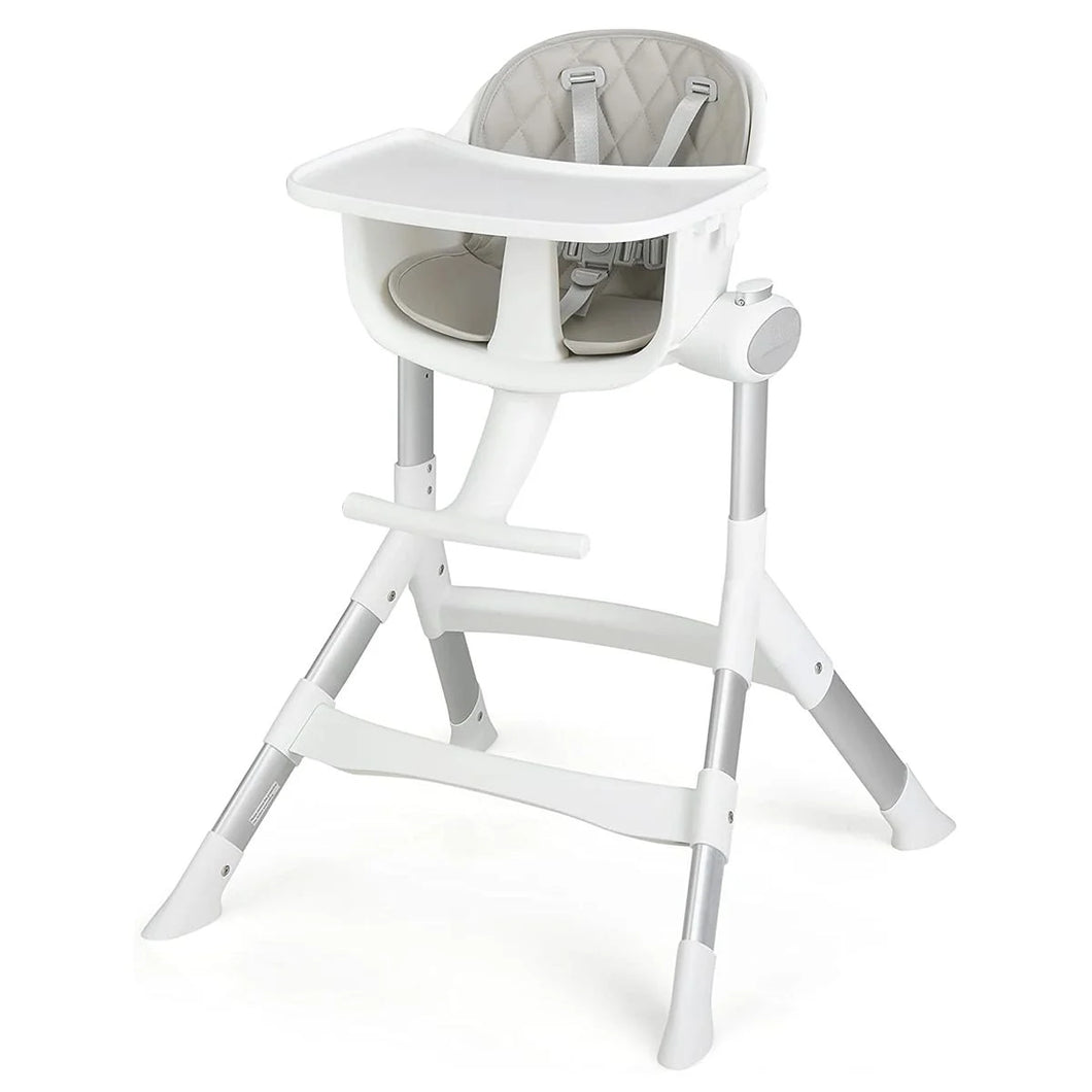 Adjustable Baby Highchair with Removable Tray and 5-Point Safety Harness Grey