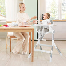 Load image into Gallery viewer, Adjustable Baby Highchair with Removable Tray and 5-Point Safety Harness Grey
