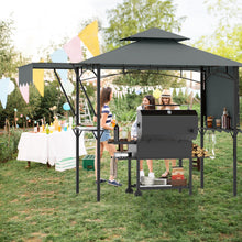 Load image into Gallery viewer, 398 x 153 cm Grill Gazebo with Dual Side Awnings and Adjustable Shadow

