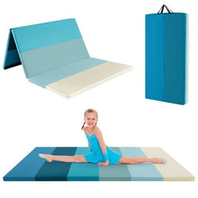 Load image into Gallery viewer, Gymnastics Mat Tri-Fold Thick Tumbling Mat with Hook and Loop Fasteners
