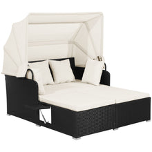 Load image into Gallery viewer, Garden Rattan Daybed with Retractable Canopy and Cushions
